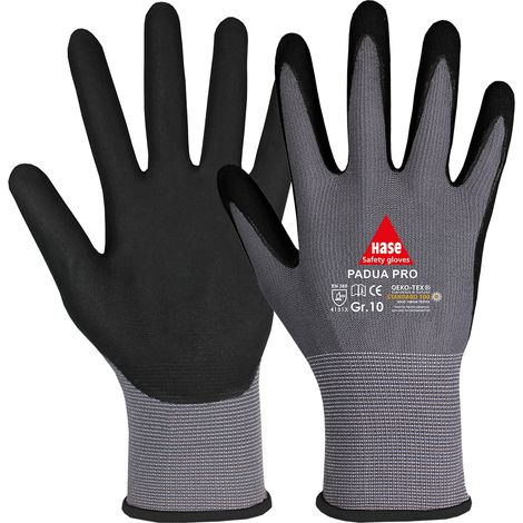 Handschuhe Padua Pro Gr.11 grau/schwarz EN 388 PSA II Nylonfeinstrick m.Nitril