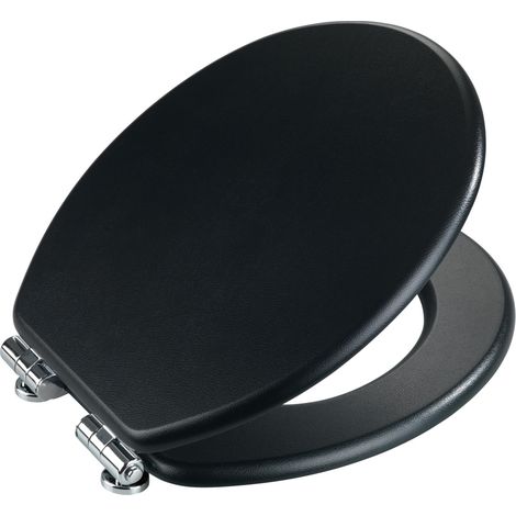 Abattant WC CUERO avec MDF, noir, WENKO (1/5)