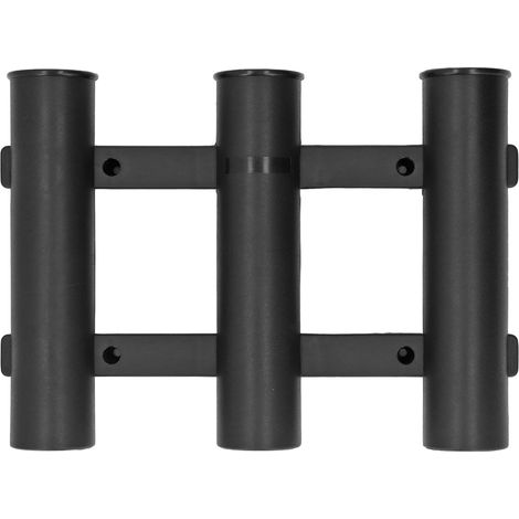 Support de canne à pêche ABS 3 tubes, porte-cannes support pour kayak, yacht, eau douce et mer, noir (1/5)