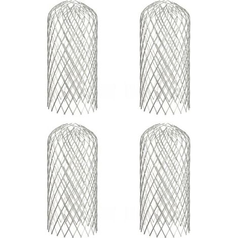 4x Flexible, geschlitzte Metallgitter-Dachrinnenabdeckungen für runde und eckige Fallrohre, Fallrohrabdeckungen, Fallrohrfilterschutz (1/5)