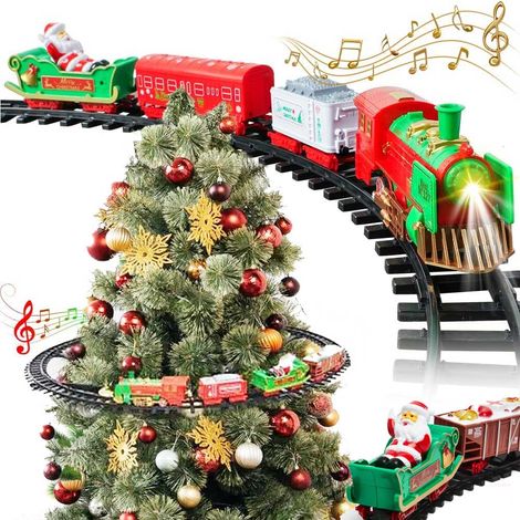 Trenino per Albero di Natale Treno con Supporto per Centro Albero con Luci Suoni (1/5)