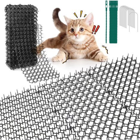 15 Anti-Cat Mats, 20x40cm Soft Spikes, Garden Repellent Barrier, Pet Protection Fence (1/5)