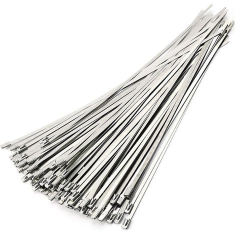 BEBUSINGOTO Acier inoxydable Serrage 4.6  300mm de Attaches Câbles en Acier Inoxydable de Haute Qualité 100pcs collier serrage inox (1/4)