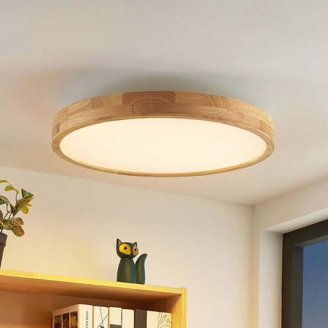 [GEBRAUCHT] B-Ware Lindby Deckenlampe Deckenleuchte LED Lanira Holz Fernbedienung dimmbar CCT (1/2)