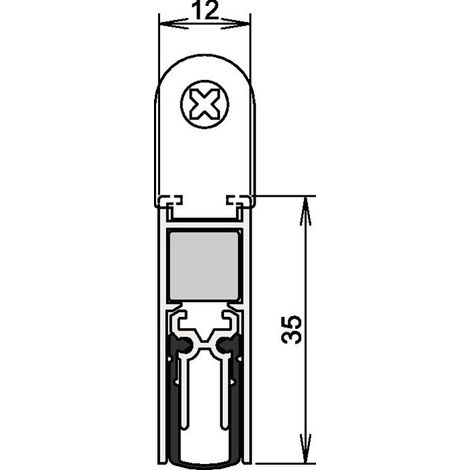 Junta de puerta Doppeldicht® M-12/35 1-393 2-s.L.833mm alu. Plateado para HLT ATHMER