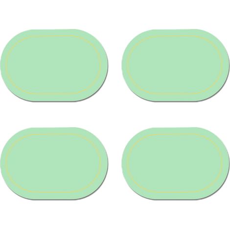 Sets de table en similicuir, lot de 4 – double face, couleur, forme ovale, table à manger, imperméables, résistants à la chaleur, décoration intérieure (vert clair)