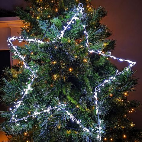 60cm Large Christmas Animated LED Star Silhouette 280 LED Outdoor Garden Decoration (1/5)