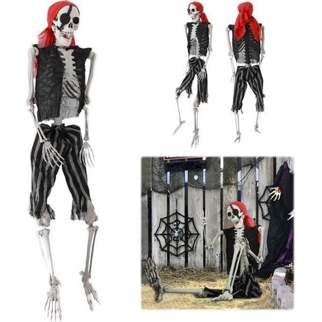 FLASIDU Décoration Halloween Squelette Humain Suspendu Horreur, Fêtes Halloween Accessoires en Plastique 1653917cm, 1pcs (1/5)