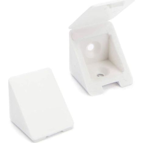 40-piece fixing bracket set – 21x21x17mm angle connectors – For wooden furniture – White – Durable plastic (1/4)
