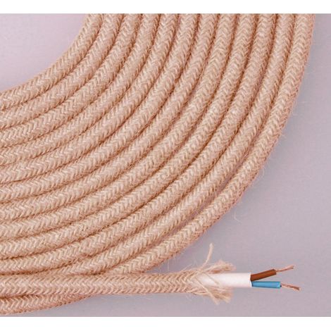 Cable De Corde De Jute Tissé Et Gainée D'un Tissu 2x0,75mm 25m Euro/m (1/3)