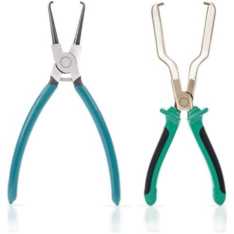 Pinces de déconnexion électrique - Lot de 2 clés à conduite de carburant de 9 pouces, pinces à conduite de carburant et pinces à fourche pour filtre à carburant (1/4)
