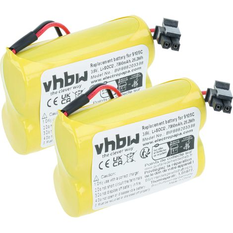 vhbw 2x Batterie Ersatz für ABB 3HAC051036-001-C, 3HAC051036-001 für PLC Programmable Logic Controller (7000 mAh, 3,6 V, Li-SOCl2) (1/5)