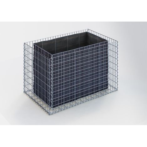 Gabiondeco - Jardinière en Gabion. 130 cm x 80 cm x 80 cm (L x H x P). taille des mailles 5 x 10 cm. Épaisseur des parois 10 cm - Made in Germany (1/4)