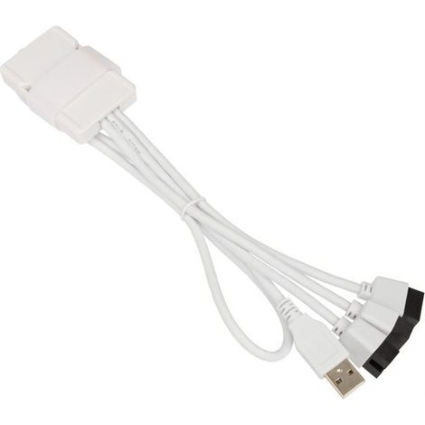 Lian Li Conector USB 2.0 Macho a 3 Hembras Blanco