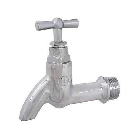 JS AUSLAUFVENTIL MIT STRAHLREGLER OHNE SV,KNEBEL-OT,3/4",POL. CHROM