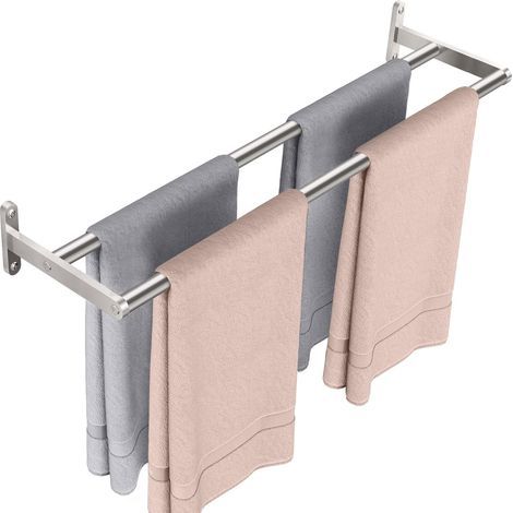 Doppelhandtuchhalter, Edelstahl, 60 cm, Wandmontage, 2 Arme, Badezimmer (1/5)