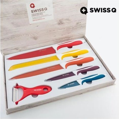 Coffret cadeau couteaux cuisine en céramique SWISSQ (1/4)