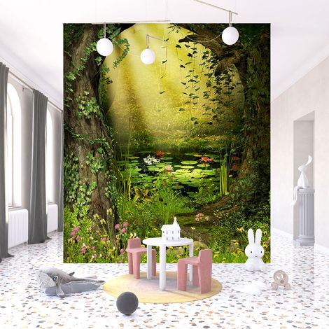 Papier peint panoramique Enfants - Étang féerique - 130 cm x 152 cm (1/3)