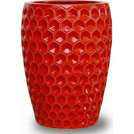 Provencelia Pflanzkübel Versailles Ø38 cm Höhe 54 cm frostbeständig, keramisch, handgefertigt, Rot