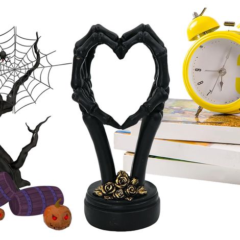 Halloween Figurine de Main en Forme de Cœur, Statue de Main