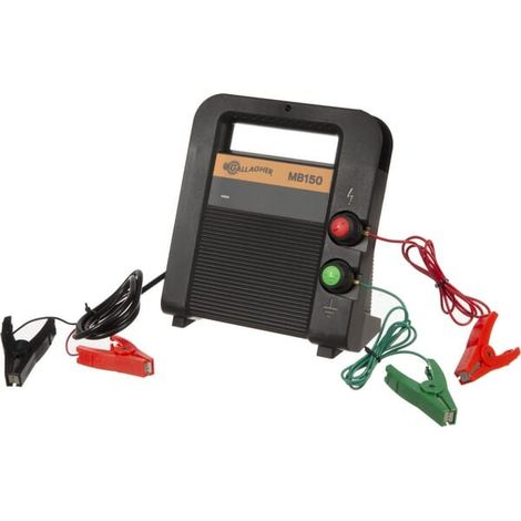 Electrificateur Gallagher MB150 avec batterie 12V et courant 230V pour clôtures jusqu'à 15 km pour chevaux, bovins, moutons, chèvres, chiens et chats (1/3)