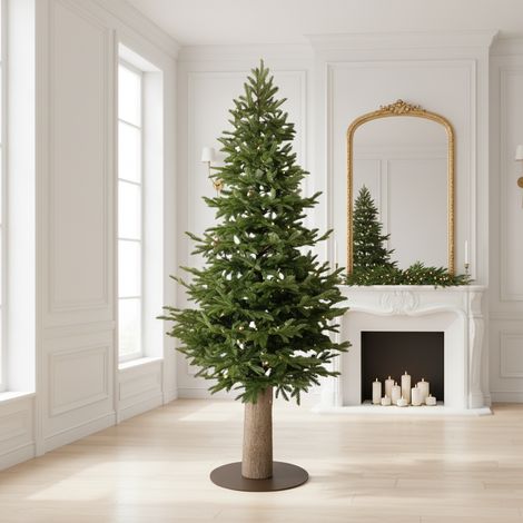 Albero di Natale slim con tronco 100 % PE Effetto Real touch Rockefeller by Salvatore Izzo -210 cm (1/5)