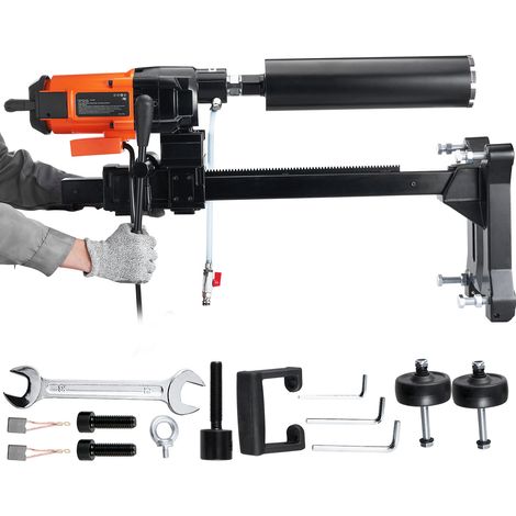 Mophorn Taladro de Diamante Diámetro Máximo de 26 cm Máquina Perforadora de Diamante Profundidad de 60 cm Taladradora Diamantina Húmeda 2500 W 750 rpm para Agujeros Construcción de Hormigón Armado