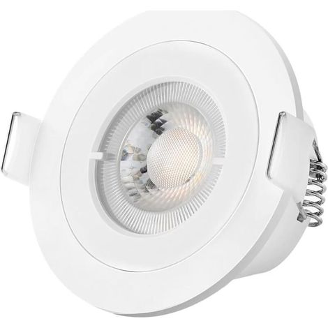 lot de 6 Spot LED Encastrable Extra Plat IP65 étanche OREiN 4.5W Spots de Plafond Spots Encastrés LED Blanc Chaud 3000K éclairage Encastrés pour salle de bain, salon, couloir, bureau, blanc