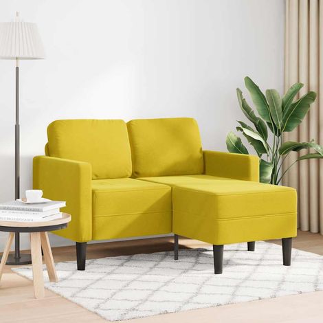 Sofá 2 plazas con chaise longue en forma L amarillo 125 cm vidaXL (1/5)