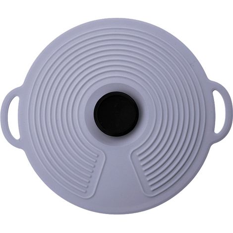 Juego de 3 tapas de silicona a prueba de explosiones, fugas y polvo para ollas y sartenes. Grande, gris nórdico grande, pequeña (1/4)