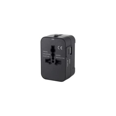 Adaptateur de voyage, adaptateur secteur universel, convertisseur de prise secteur, chargeur de voyage avec ports de charge USB-C et USB-A pour téléphones portables (1/5)