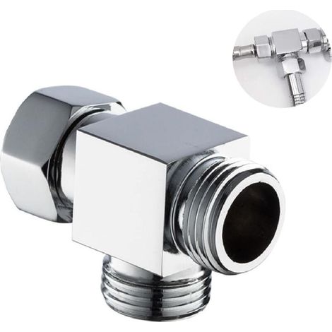 Válvula desviadora de 3 vías KZQ para ducha, G 1/2 pulgada, ducha de mano, brazo de ducha en forma de T, válvula adaptadora de ducha, adaptador desviador de repuesto para baño y cocina