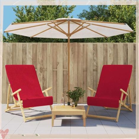 362675 Serviettes de plage 2 pcs bordeaux 60x135 cm tissu 400 GSM (1/5)