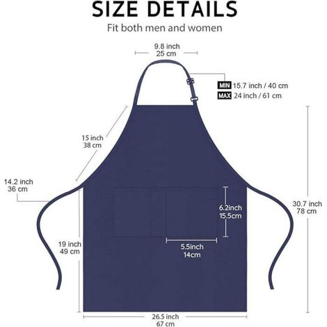 Tablier De Cuisine - Polyester Imperméable - 67 x 78 cm - Avec 2 Poches Avant - Bandoulière Réglable - Pour Homme Et Femme - Lot De 4 (1/5)