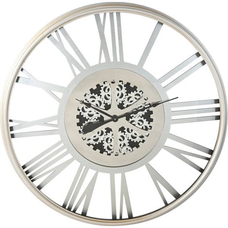 Reloj Pared Hierro 102X9,5X102 Movimiento Plateado (1/5)