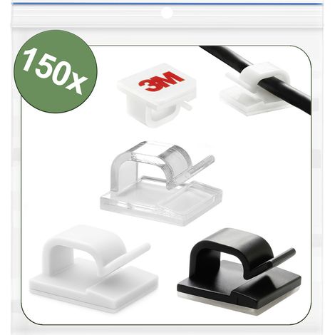 Quadrios 25CA752 Kabelclip selbstklebend 25CA752 Bündel-Ø-Bereich 1 bis 7 mm   Schwarz, Weiß, Transp