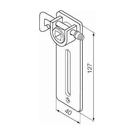 Nice 525.10033 - Staffa a sella regolabile per perno quadro 10 mm, con sblocco (da accoppiare necessariamente all'art. 525.10013/AX)