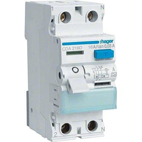 Hager Interrupteur différentiel type A blanc compact 30mA