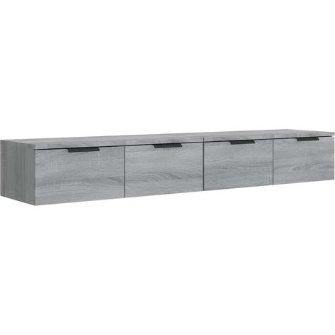 Mensola da Parete Mobili Pensili 2 pz Grigio Sonoma 68x30x20 cm Legno Multistrato (1/5)