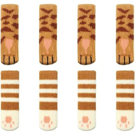 Lot de 8 protège-pieds de table et de chaise tricotés, chaussettes de chaise, protège-pieds de chaise, protections antidérapantes pour meubles, protège-pieds de chaise (1/4)