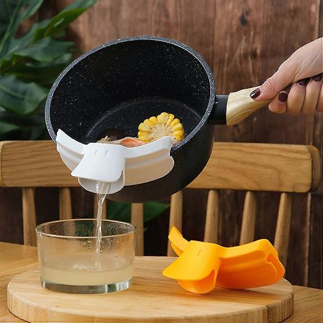 Lot de 2 entonnoirs à soupe anti-déversement à bord arrondi, avec bec verseur en forme de bec de canard. (1/5)