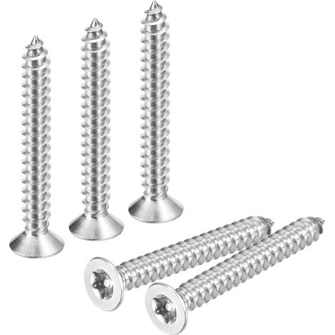 50Pcs Vis À Tête Plate Fraisée Torx M4 x 35mm Pour Bois (Argent) (1/5)