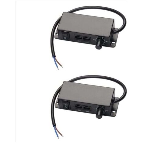 Lot de 2 variateurs d'intensité CC 0-10 V, contrôleur de synchronisation en série, rotatif marche/arrêt, pour ballasts électroniques LED à intensité variable 0/1-10 V (1/4)
