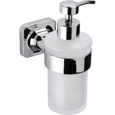 Croydex Flexi-Fix Soap Dispenser Frosted Glass with Chrome Mount - Shoreditch (1/4)