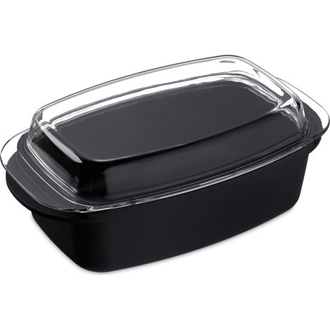 Rôtissoire Couvercle, Couche Anthracite, Forme de Casserole, Fonte Aluminium et Verre, pour Lave Vaisselle (1/5)