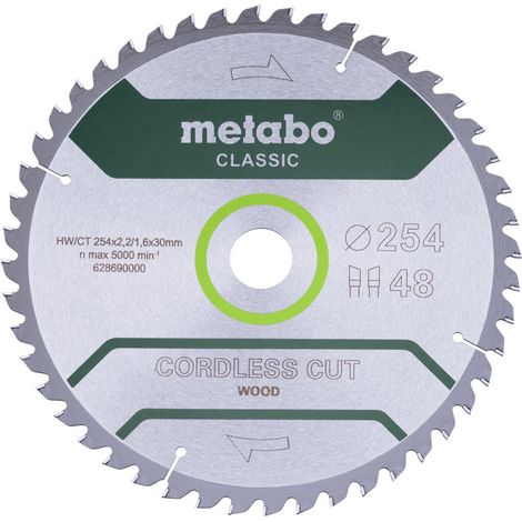 Metabo Sägeblatt cordless cut wood - classic, 254x30 Z48 WZ 5° /B (1/2)
