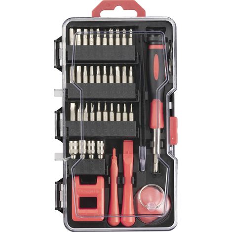 TOOLCRAFT TO-9610683 Set de réparation pour les bricoleurs, pour téléphone portable avec porte-outils 79 pièces (1/5)