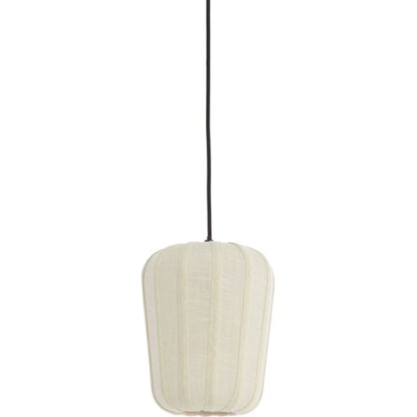 Light & Living - hängeleuchte - BIBURY - braun weiß - holz textil