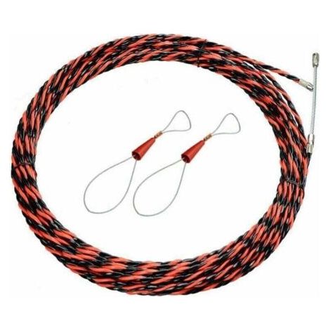 Aiguille de traction pour électricien de 50 m de long, diamètre 6 mm, kit de traction électrique, câble d'extension rétractable, aiguille de traction flexible en acier spiralé