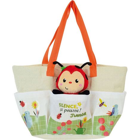 Coccinelle Silence ça pousse sac du jardinier avec peluche Coccinelle- Haut 13 cm (1/5)